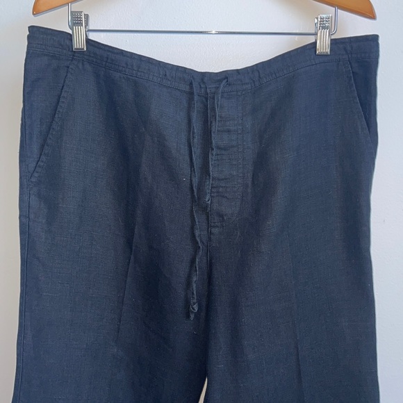 French connection plus size small linen wide leg  black pant. - Picture 3 of 8